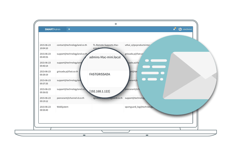 หน้าบริหารจัดการ spam และ junk mail ใน email hosting