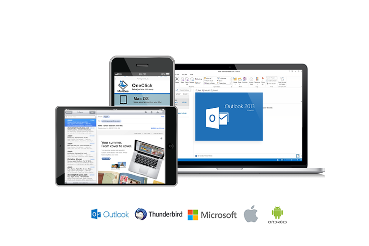 email hosting ที่รองรับการทำงานบนโปรแกรม Outlook Thunderbird POP, IMAP